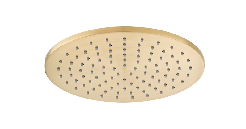 Vado Individual Single Function Easy Clean Round Shower Head 250mm Brushed Gold