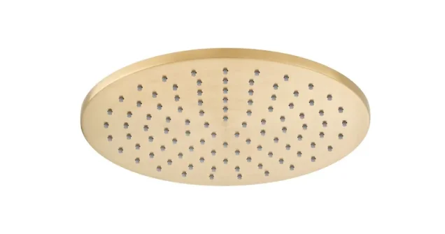 Vado Individual Single Function Easy Clean Round Shower Head 250mm Brushed Gold product image - Image 1