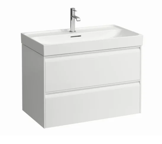 Laufen Meda Vanity Unit 800 X 450 X 515mm 2 Drawer For Washbasin 8.1711.6 - Matt White product image - Image 1