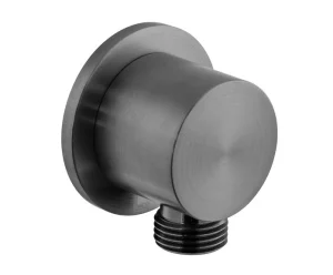 Vado Individual Round Wall Outlet Brushed Gunmetal