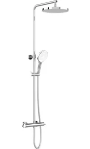 Vado Safari Lever Wall Mounted Exposed Thermostatic Shower Column With Mf Handset And Easyfit Brackets Chrome