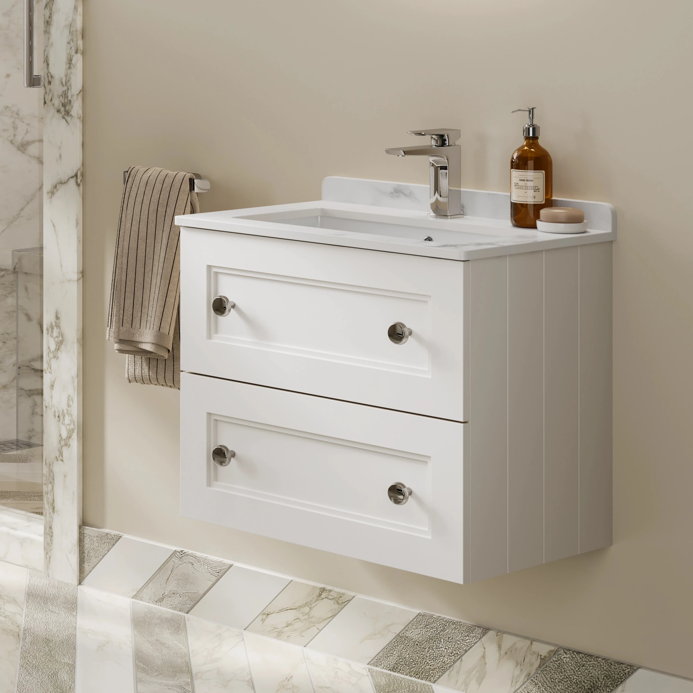 Hib Kingsbury 50cm Wall Hung Unit Classic White