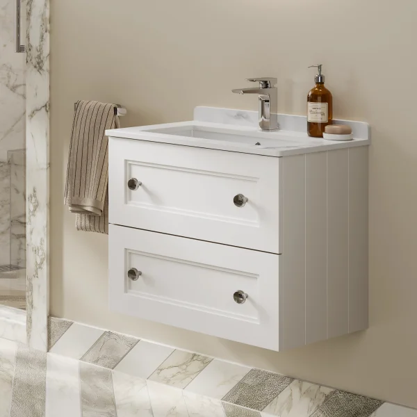 Hib Kingsbury 50cm Wall Hung Unit Classic White