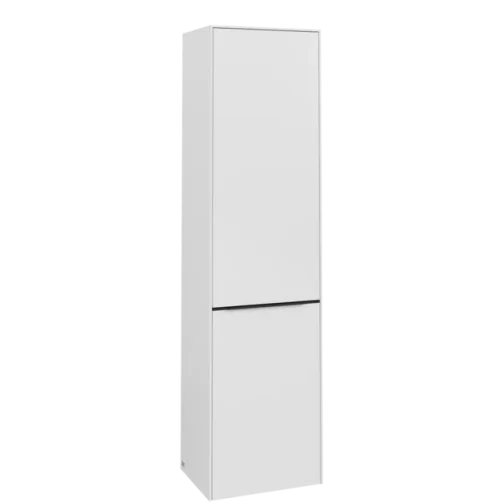 Villeroy & Boch Subway 3.0 Tall cabinet, 1 door, 1 laundry flap, 450 x 1710 x 362 mm, Pure White / Pure White product image - Image 1