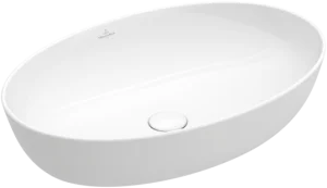Villeroy & Boch Artis Surface-mounted Washbasin Oval, For Wall-mounted Washbasin Mixers Or Tall Pillar Tap Fittings, Without Tap Hole Area, Without Overflow 610 X 410 Mm White Alpin (4198.61.01)