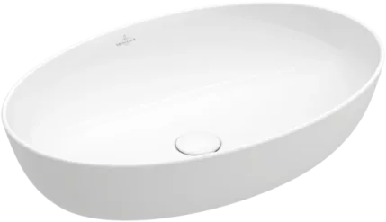 Villeroy & Boch Artis Surface-mounted Washbasin Oval, For Wall-mounted Washbasin Mixers Or Tall Pillar Tap Fittings, Without Tap Hole Area, Without Overflow 610 X 410 Mm White Alpin (4198.61.01) product image - Image 1