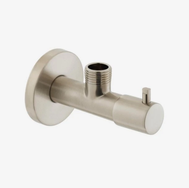 Vado Individual Quarter Turn Angle Valve Including Integrated Filter 1/2" X 1/2" Brushed Nickel