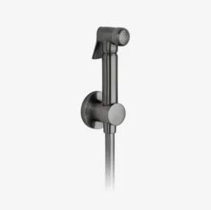 Vado Individual Shattaf Handset, 100cm Hose And Wall Mounted Bracket Brushed Black