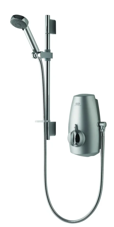 Aqualisa Aquastream Power Shower With Adjustable Head - Satin Chrome product image - Image 1