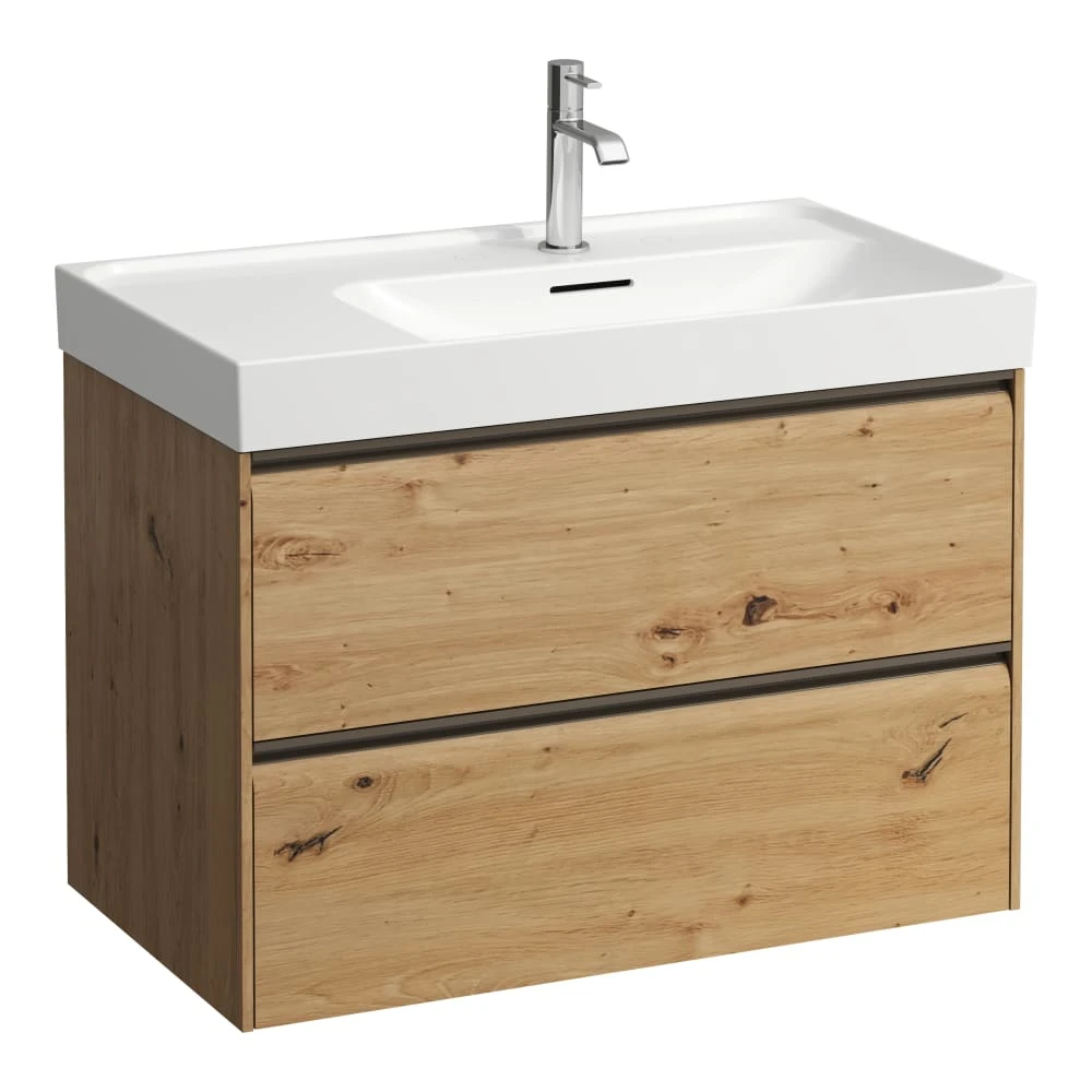 Laufen Meda Vanity Unit 650 X 450 X 515mm 2 Drawer For Washbasin 8.1011.4 - Wild Oak