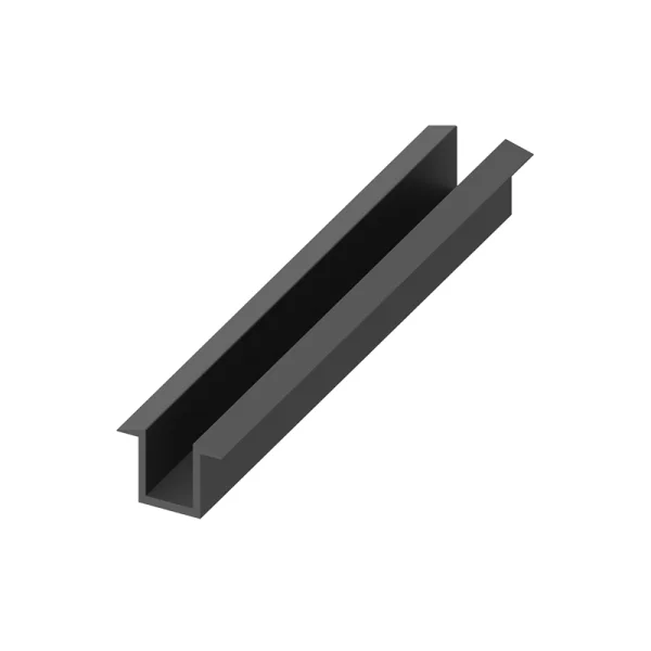 Abacus Glass Recessed Channel -8mm Black - 3600mm