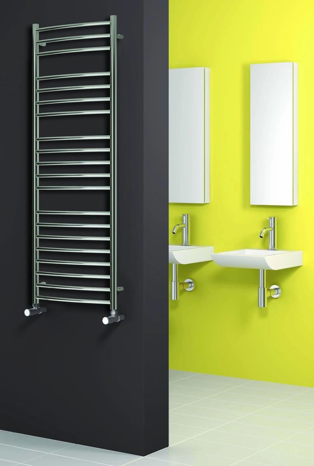 Reina Eos 600 X 720 Curved Stainless Steel Towel Rail