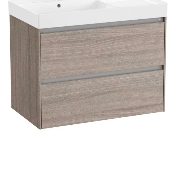 Roca Ona Vanity Unit 2 Drawer 800mm Lh - Dark Elm