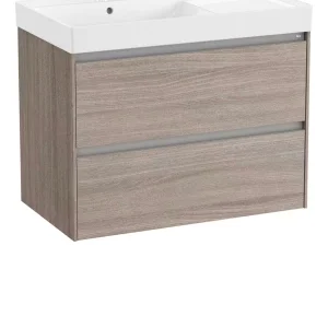 Roca Ona Vanity Unit 2 Drawer 800mm Lh - Dark Elm