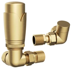 Abacus Ultima Corner Trv8 Valve Set Brushed Brass 15mm
