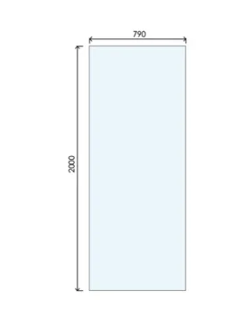 Abacus X Series Straight 10mm Glass 790mm technical drawing - Image 2