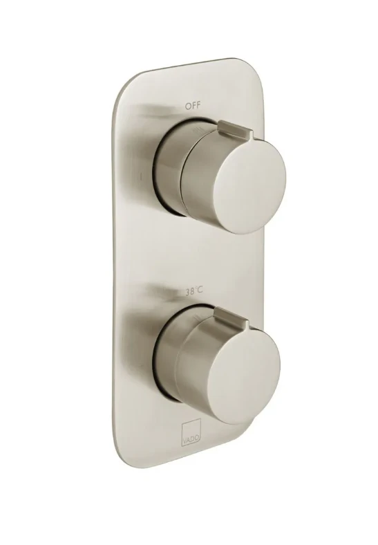 Vado Individual Tablet Altitude Vertical Concealed 1 Outlet, 2 Handle Thermostatic Valve Brushed Nickel