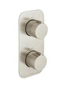 Vado Individual Tablet Altitude Vertical Concealed 1 Outlet, 2 Handle Thermostatic Valve Brushed Nickel