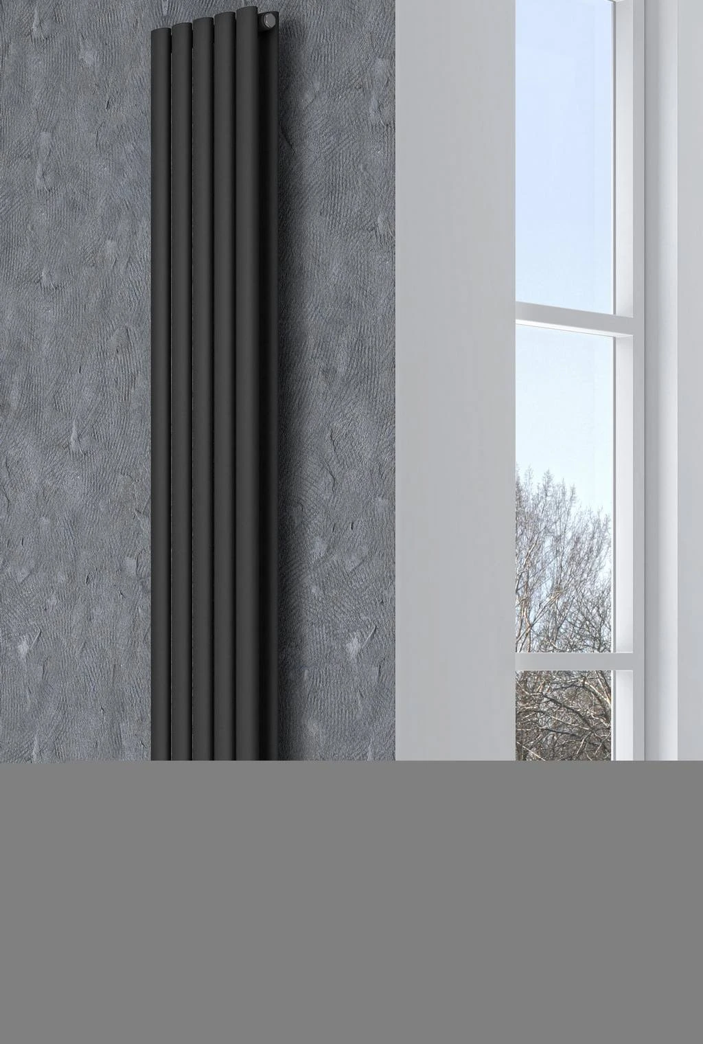 Reina Neva Designer Radiator - 1500 X 413 Single White