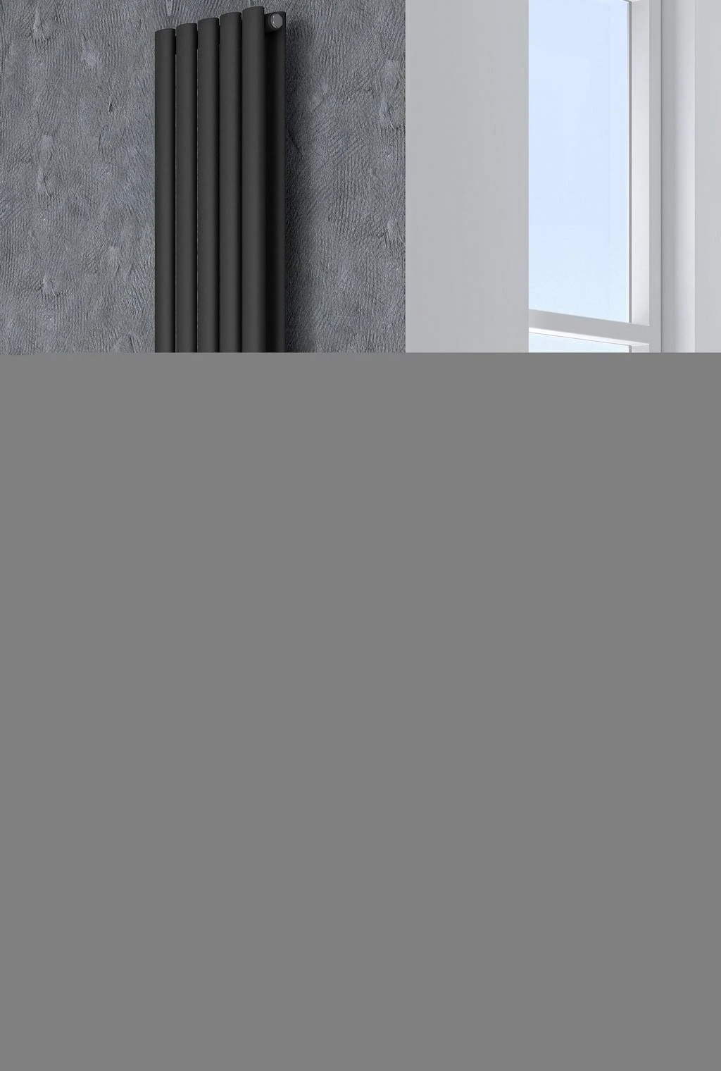 Reina Neva Designer Radiator - 1800 X 413 Double Anthracite
