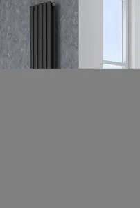 Reina Neva Designer Radiator - 1800 X 413 Double Anthracite