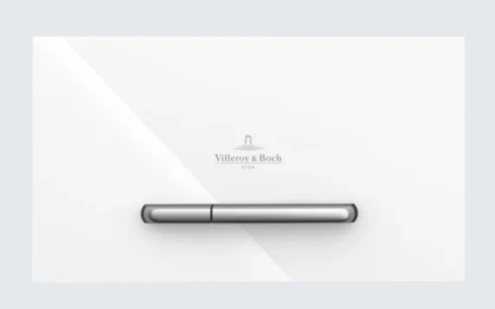 Villeroy & Boch Viconnect Installation Systems 300g Toilet Flush Plate - Glass Glossy White 253 X 145 X 15 Mm