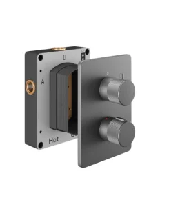 Abacus Ez Box 2.0 Thermostatic Shower Valve 2 Way Matt Anthracite Iso Pro Handles