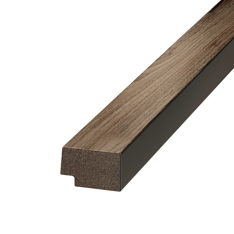 Abacus Slatwall - Slatted Wall Panelling Walnut And Black End Cap Grooved