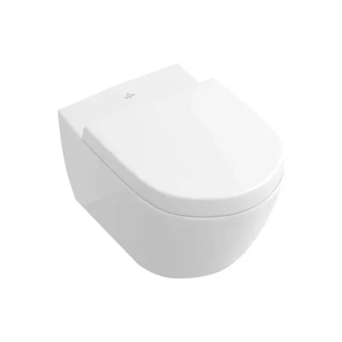 Villeroy & Boch Subway 2.0 Washdown Toilet Wall-mounted, Oval, Horizontal Outlet 370 X 560 Mm White Alpin (5600.10.01) product image - Image 1