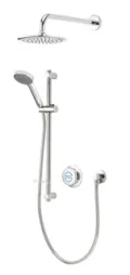 Aqualisa Quartz 23 Classic Digital Shower, Riser Rail Kit And Fixed Wall Head (hp/combi) - Chrome product image - Image 1