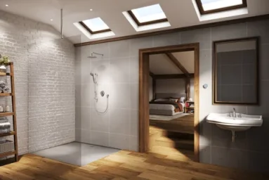 Aqualisa Quartz 23 Classic Digital Shower, Riser Rail Kit And Fixed Wall Head (hp/combi) - Chrome detail view - Image 2