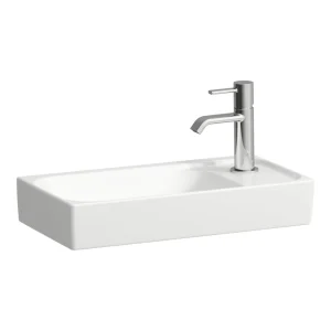 Laufen Meda Small Washbasin With Tap Bank Right - 460 X 235mm - 1 Tap Hole - No Overflow - White