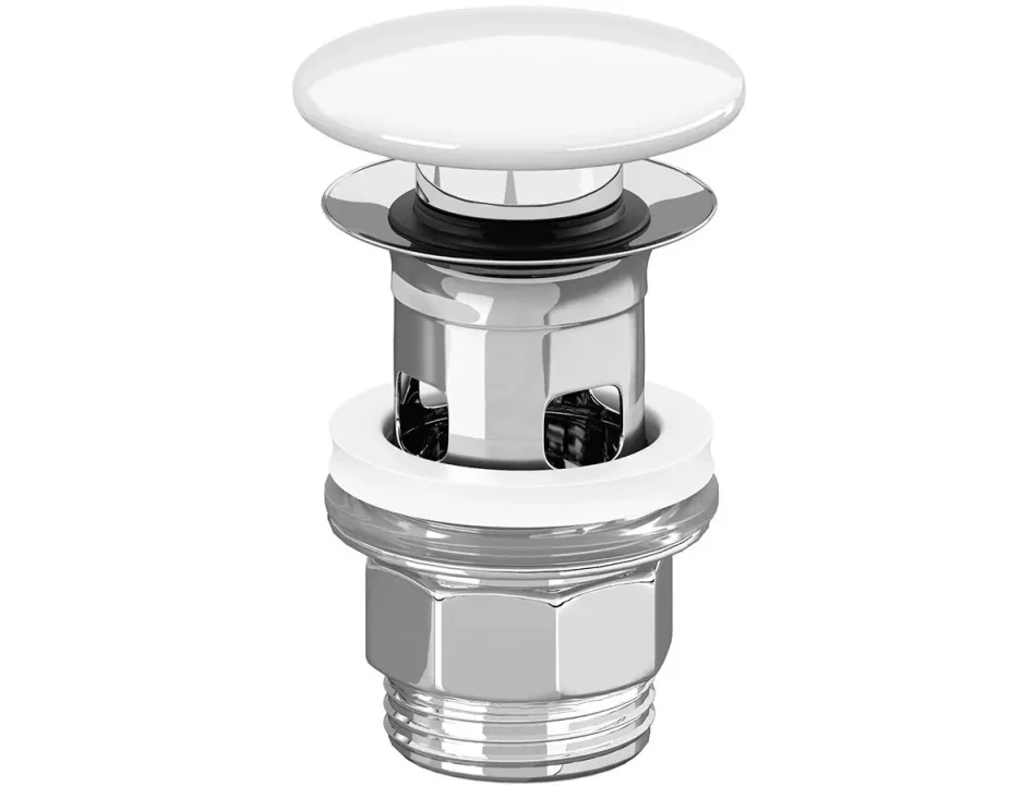 Villeroy & Boch Accessories Push-to-open Valve Ceramic Valve Cover 32 Mm Diameter White Alpin (8l03.34.01) product image - Image 1