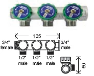 Abacus Easi-plan Far 3 Way Manifold