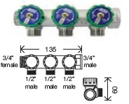 Abacus Easi-plan Far 3 Way Manifold