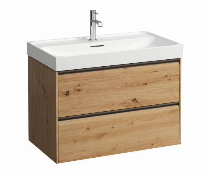 Laufen Meda Vanity Unit 800 X 450 X 515mm 2 Drawer For Washbasin 8.1011.7 - Wild Oak