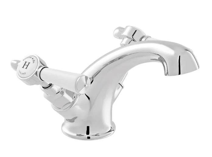 Booth & Co. Mono Basin Mixer Smooth Body With No Waste Chrome & White