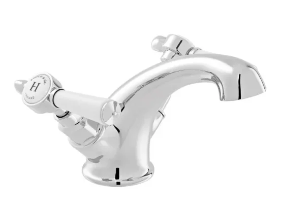 Booth & Co. Mono Basin Mixer Smooth Body With No Waste Chrome & White product image - Image 1