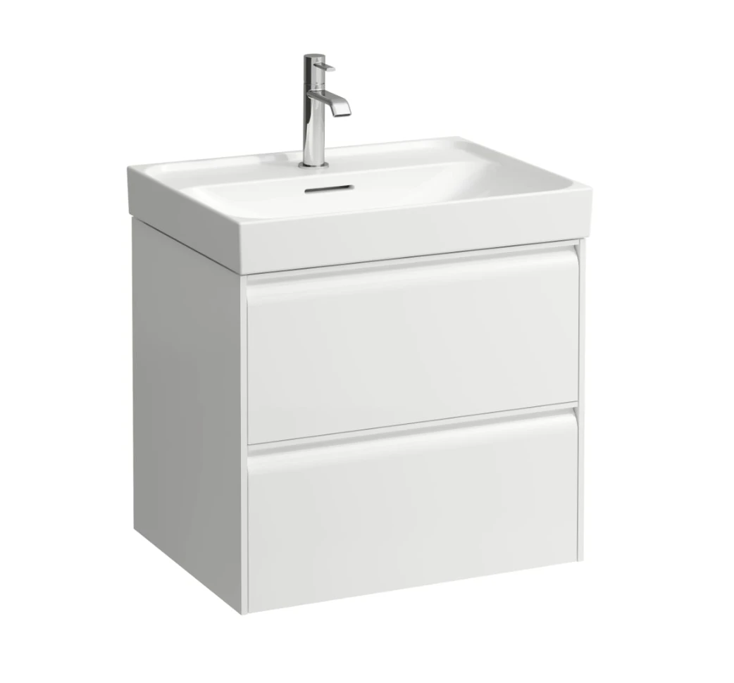 Laufen Meda Vanity Unit 600 X 450 X 515mm 2 Drawer For Washbasin 8.1011.3 - Matt White