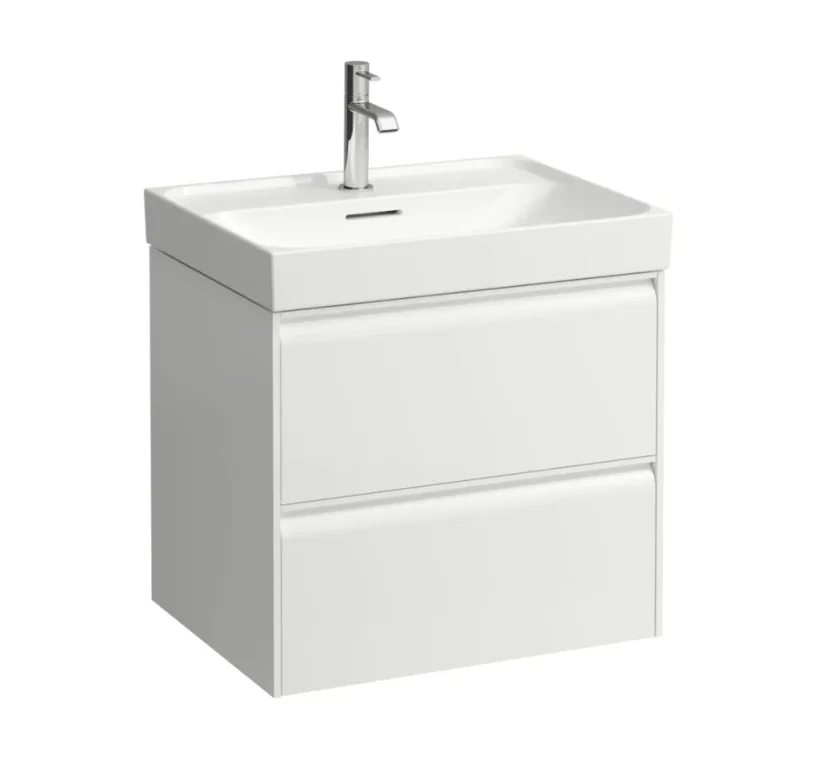 Laufen Meda Vanity Unit 600 X 450 X 515mm 2 Drawer For Washbasin 8.1011.3 - Matt White product image - Image 1