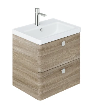Vado Safari 600mm Fluted Vanity Unit - Wall Hung Natural Oak