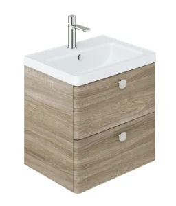 Vado Safari 600mm Fluted Vanity Unit - Wall Hung Natural Oak