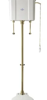 BC Designs High Level Flush Pipe in Brushed Brass product image - Image 1