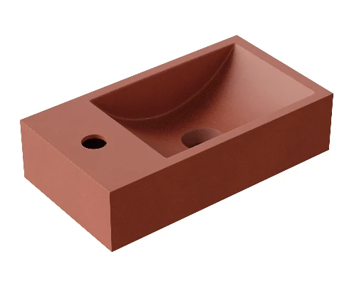 HIB Entero Concrete Vessel Basin - Brick Red Wall Hung 