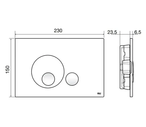 Oli Globe Gold Flushplate technical drawing - Image 3