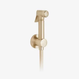 Vado Individual Shattaf Handset, 100cm Hose And Wall Mounted Bracket Brushed Gold