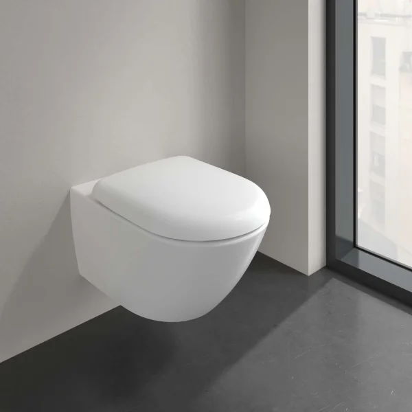 Antao Washdown toilet, rimless, wall-mounted, with TwistFlush, Stone White CeramicPlus
