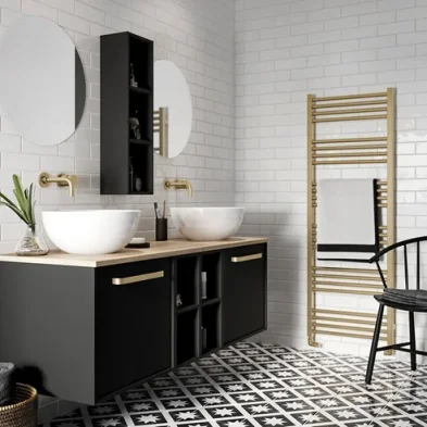 Crosswater Mpro Rail 480x1380 Brush Brass Electric detail view - Image 3