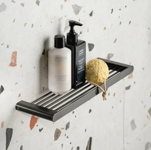 Vado Individual Photon Shelf 380mm Brushed Black detail view - Image 2