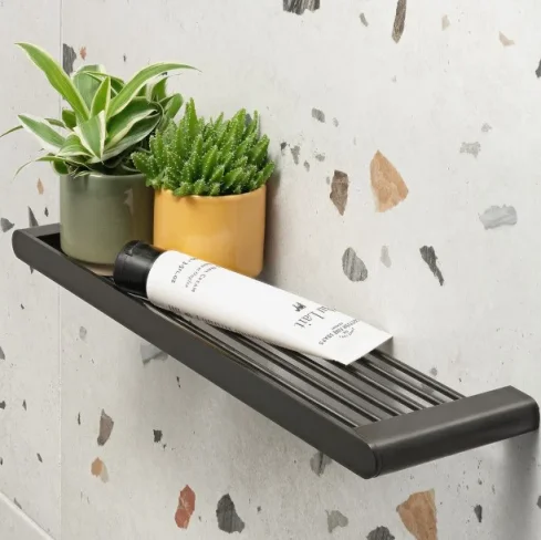 Vado Individual Photon Shelf 380mm Brushed Black detail view - Image 3